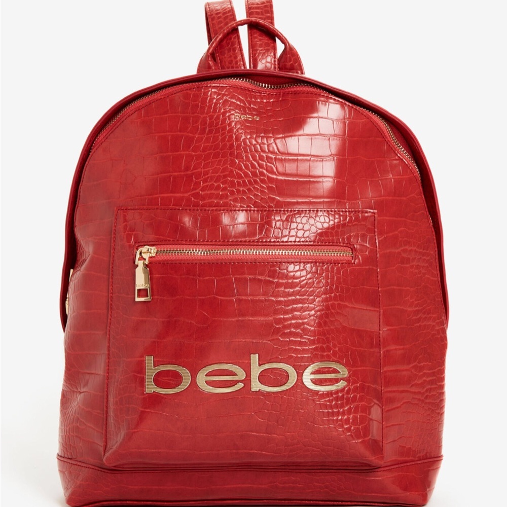 Bebe Fabiola large Croco Backpack Candy‎ Apple MSRP$129